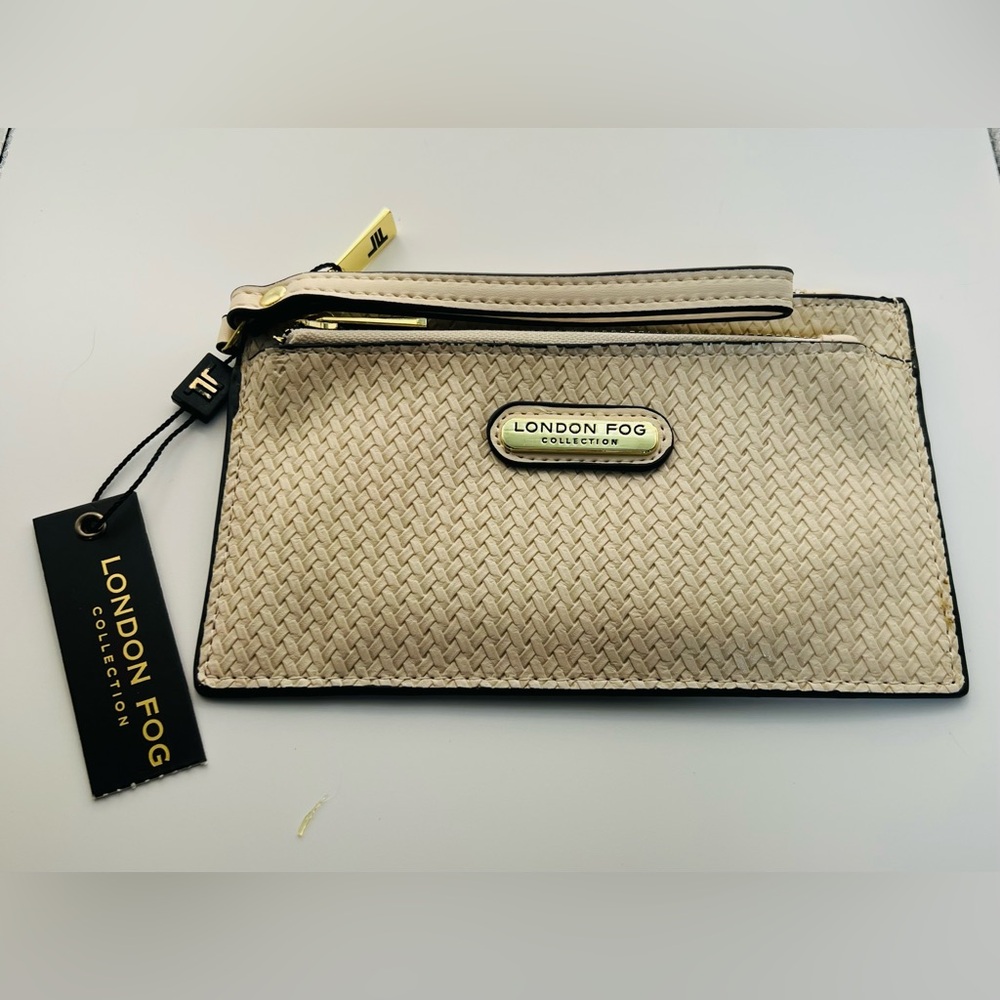 London Fog Collection Danica Woven Double Pouch Wristlet